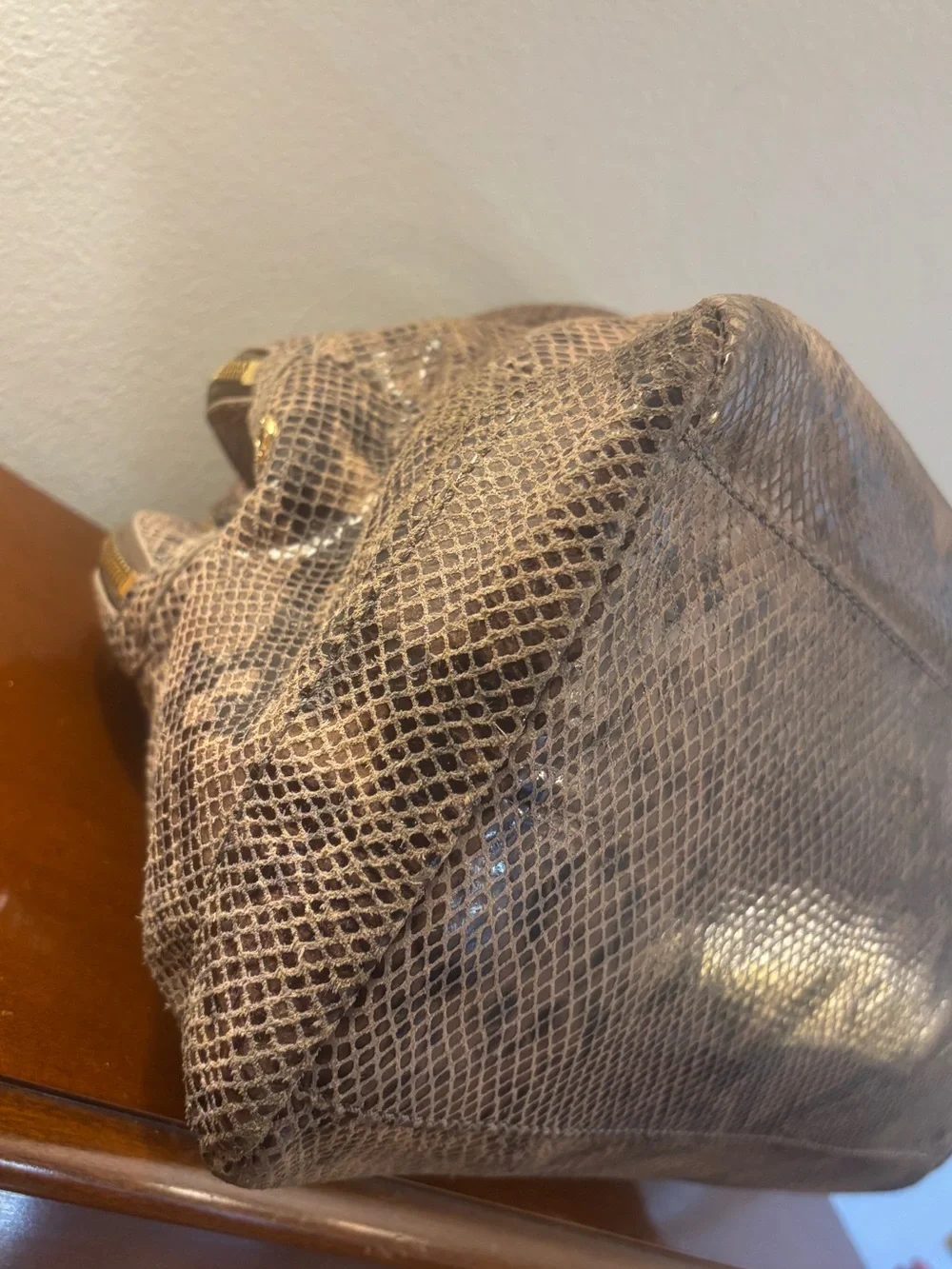 Tory Burch Catalina Python Print Leather Satchel Bag